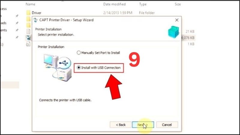 Chọn Install with USB Connection